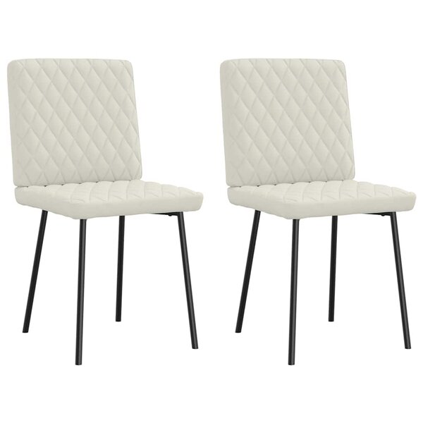 vidaXL Chaises à manger lot de 2 Crème Velours