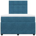 vidaXL Sommier à lattes de lit et matelas bleu 120x200 cm velours