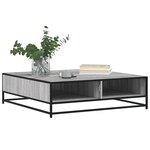 vidaXL Table basse sonoma gris 100x100x30cm bois d'ingénierie et métal