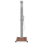 vidaXL Douche d'extérieur avec receveur de douche WPC Acier inoxydable