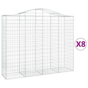 vidaXL Paniers à gabions arqués 8 Pièces 200x50x160/180 cm Fer galvanisé