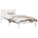 vidaXL Cadre de lit Blanc 75 x 190 cm Bois de pin massif