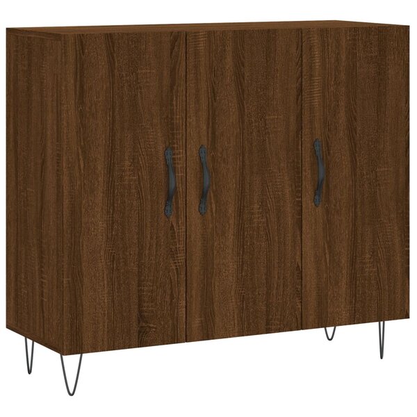 vidaXL Buffet chêne marron 90x34x80 cm bois d'ingénierie