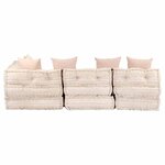 vidaXL Pouf modulaire à 4 places Beige Tissu
