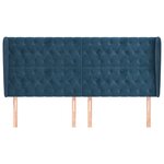 vidaXL Tête de lit avec oreilles Bleu foncé 203x23x118/128 cm Velours