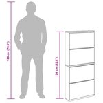 vidaXL Meuble à chaussures 4 étagères avec miroir 63x17x134 cm Chêne