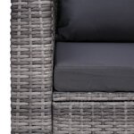 vidaXL Chaise de jardin avec coussin et oreiller Résine tressée Gris