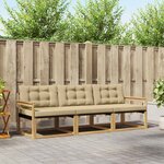 vidaXL Ensemble de canapés d'extérieur 3 Pièces Blanc et Beige