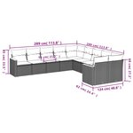 vidaXL Salon de jardin avec coussins 10 Pièces gris résine tressée