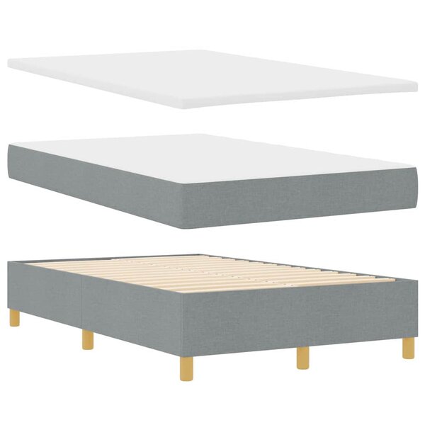 vidaXL Lit à ressorts avec matelas Gris clair 120 x 200 cm tissu