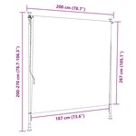 vidaXL Store roulant d'extérieur orange et blanc 200x270cm tissu acier