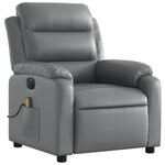 vidaXL Fauteuil de massage inclinable électrique gris similicuir