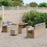 vidaXL Ensemble de canapé de jardin 10 Pièces Beige et Gris clair