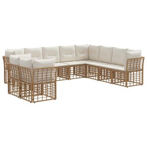 vidaXL Ensemble de canapés d'extérieur Naturel Polyester