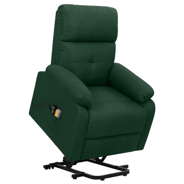 vidaXL Fauteuil de massage Vert foncé Tissu