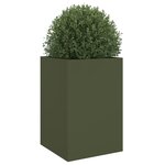 vidaXL Jardinière vert olive 52x48x75 cm acier laminé à froid