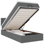 vidaXL Lit ottoman avec matelas et LED gris foncé 90x200 cm tissu