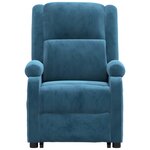 vidaXL Fauteuil de massage Bleu Velours