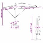 vidaXL Parasol déporté Roma avec LEDs - Vert  286 x 285 x 270 cm en aluminium