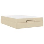 vidaXL Cadre de lit avec stockage Crème 140 x 200 cm tissu