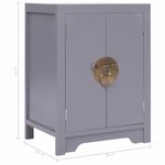 vidaXL Table de chevet Gris 38x28x52 cm Bois de Paulownia