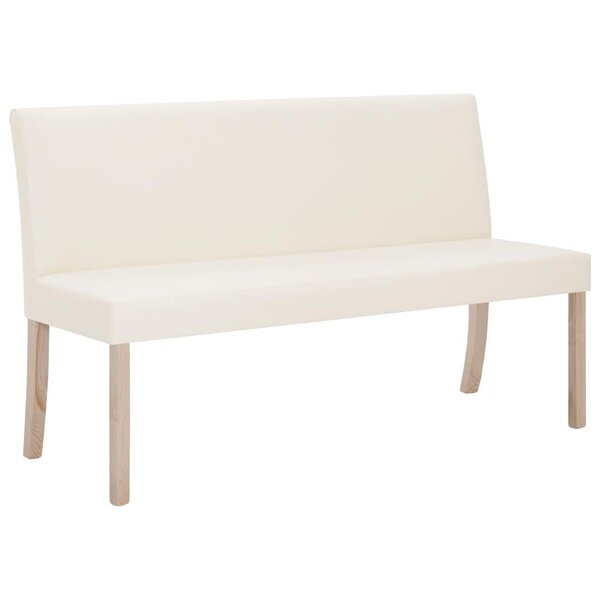 Banquette pouf tabouret meuble banc 139 cm crème synthétique 3002077