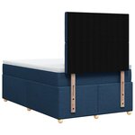 vidaXL Sommier à lattes de lit avec matelas bleu 120x190 cm tissu