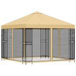 vidaXL Abri de jardin avec parois 3 x 3 m Crème Polyester et Acier