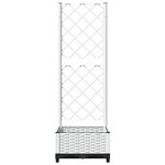 vidaXL Jardinière avec treillis Blanc 40x40x121 5 cm PP