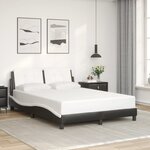 vidaXL Cadre de lit sans matelas noir et blanc 120x200 cm similicuir