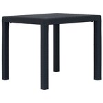 vidaXL Table de jardin Anthracite 79x79x72cm Plastique Aspect de rotin