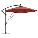 vidaXL Parasol banane à mât déporté Couleur terre cuite
