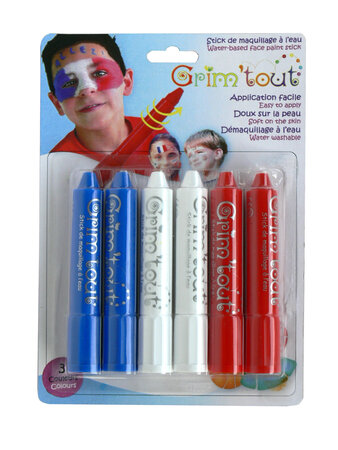 Crayons de maquillage enfant 6 sticks Couleurs sport