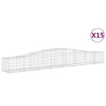 vidaXL Paniers à gabions arqués 15 Pièces 400x50x40/60 cm Fer galvanisé