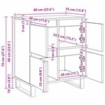 vidaXL Buffets 2 Pièces Chêne noir 120 x 35 x 70 cm Bois d'ingénierie