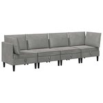 vidaXL Ensemble de meubles pour le salon 4 Pièces Gris clair Velours