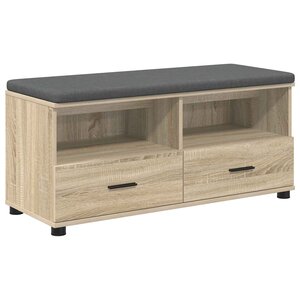 vidaXL Banc d'entrée avec coussin Chêne Sonoma 100 x 38 x 46 cm
