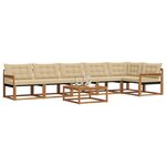 vidaXL Ensemble de canapés d'extérieur 7 Pièces Naturel et Beige