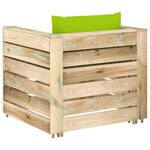 vidaXL Salon de jardin 2 Pièces avec coussins Bois imprégné de vert