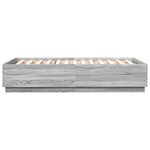 vidaXL Cadre de lit avec LED sans matelas sonoma gris 150x200 cm