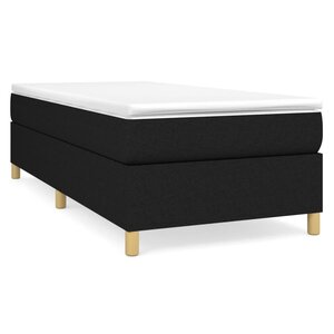 vidaXL Sommier à lattes de lit et matelas Noir 80x200 cm Tissu
