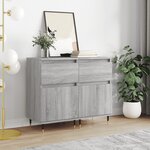 vidaXL Buffets 2 Pièces sonoma gris 40x35x70 cm bois d'ingénierie