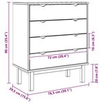 vidaXL Commode OTTA Marron et gris 76 5x39 5x90 cm Bois de pin massif