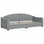vidaXL Lit de jour avec gigogne et matelas gris clair 80x200 cm tissu