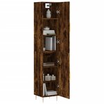 vidaXL Buffet haut Chêne fumé 34 5x34x180 cm Bois d'ingénierie