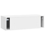 vidaXL Meuble TV mural Montage mural Blanc brillant 98 x 41 x 30 cm