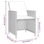 vidaXL Ensemble à manger de jardin coussins 5Pièces Résine tressée Gris