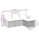 vidaXL Salon de jardin avec coussins 4 Pièces beige résine tressée