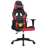vidaXL Chaise de jeu de massage Noir et rouge Similicuir