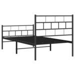 vidaXL Cadre de lit métal sans matelas avec pied de lit noir 75x190 cm